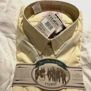 Filson Feather Cloth Shirt, Long Sleeve, Light Yellow - NWT